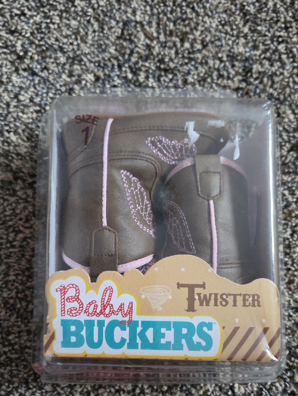 Twister Kids Brown and Pink Boots - Size 1